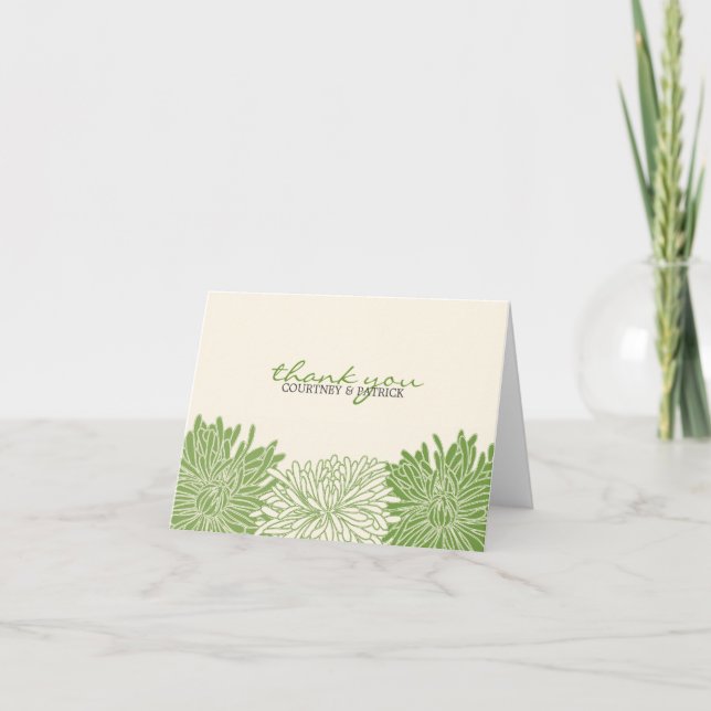 Chrysanthemumblommarpersonlig Notecard Tack Kort (Framsida)