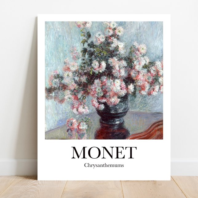 Chrysanthemums av Claude Monet Poster (Monet's Vibrant Blooms: "Chrysanthemums" Poster. Bring sunshine indoors!)
