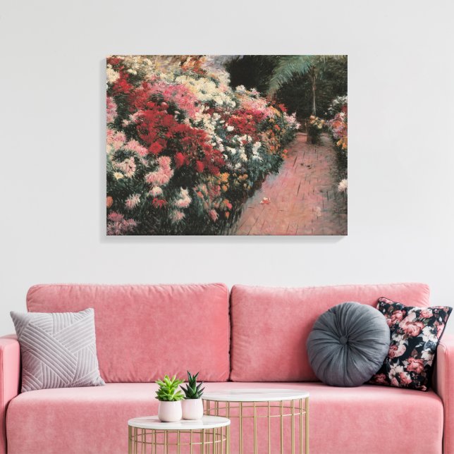 Chrysanthemums av Dennis Bunker Miller, Fine Art Canvastryck (Insitu (Vardagsrum))
