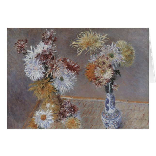 Chrysanthemums av Gustave Caillebotte Hälsningskort (Framsidan Horizontal)