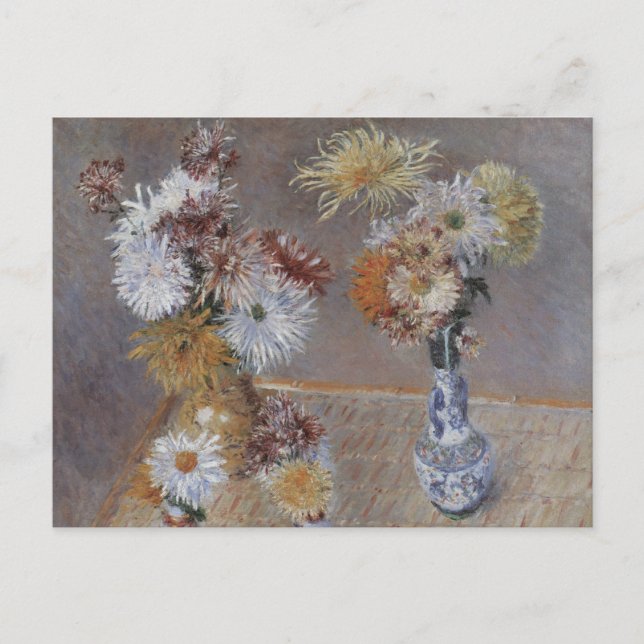 Chrysanthemums av Gustave Caillebotte Vykort (Framsida)