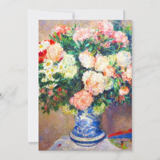 Chrysanthemums Bouquet och Japans Fläkt Julkort (Framsida)