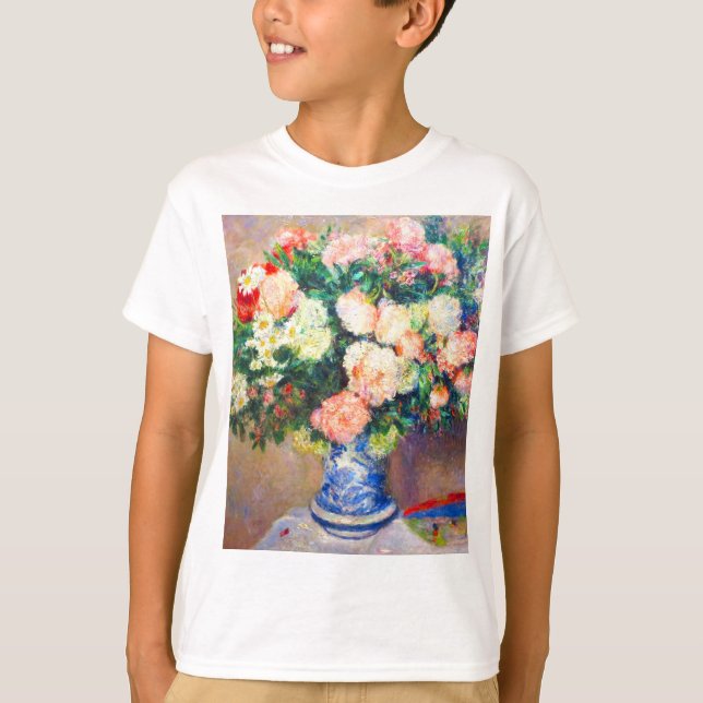 Chrysanthemums Bouquet och Japans Fläkt T Shirt (Framsida)