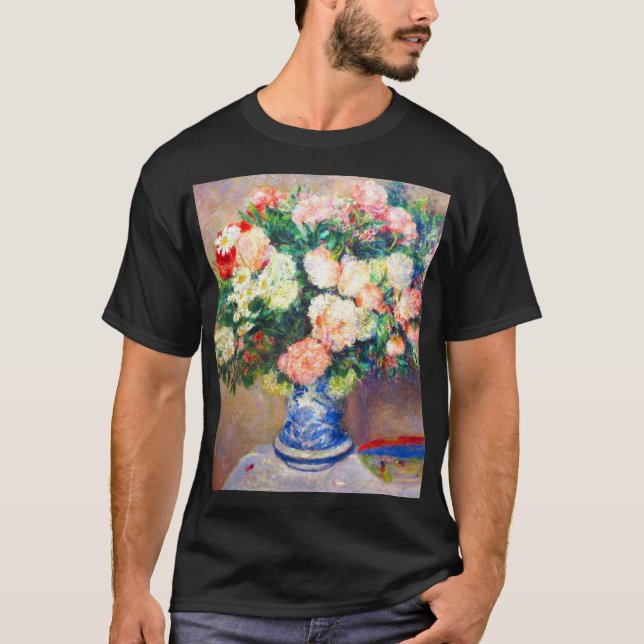 Chrysanthemums Bouquet och Japans Fläkt T Shirt (Framsida)