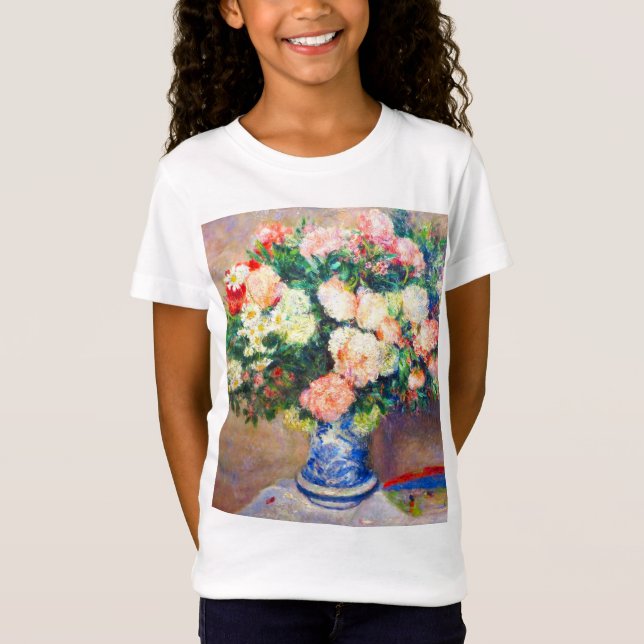 Chrysanthemums Bouquet och Japans Fläkt T Shirt (Framsida)