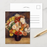 Chrysanthemums Bouquet | Renoir Vykort<br><div class="desc">Chrysanthemums Bouquet (1881) | Originalteckningar av Fransk Impressionist-artist Pierre-Auguste Renoir (1841-1919). Målningen skildrar en abstrakt som fortfarande är imponerande för blommor i örtrrött höst,  orange,  gult och brunt färg. Klicka på Anpassa om du vill lägga till egen text eller anpassa designen.</div>