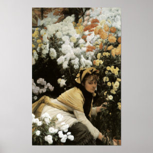 Chrysanthemums by James Tissot Fine Art Print Poster