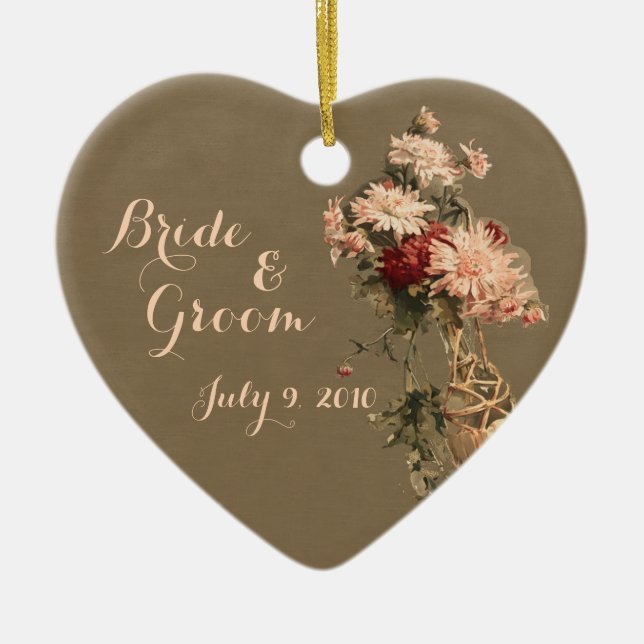 Chrysanthemums i ett Ornament i Flaska Bröllop (Framsidan)