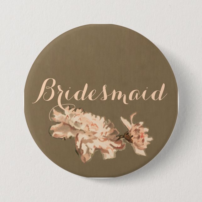 Chrysanthemums i Flaska Bridesmaid Button Knapp (Framsida)