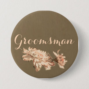 Chrysanthemums i Flaska Groomsman Button Knapp