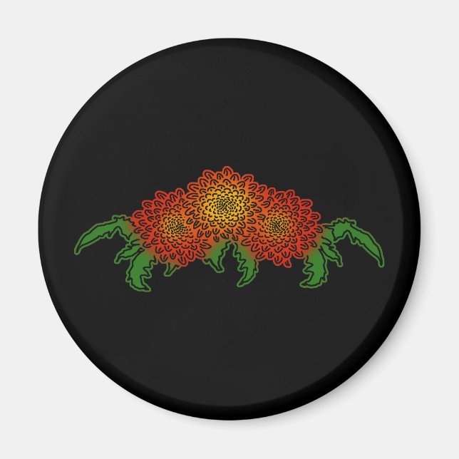 Chrysanthemums Motif Magnet (Framsidan)