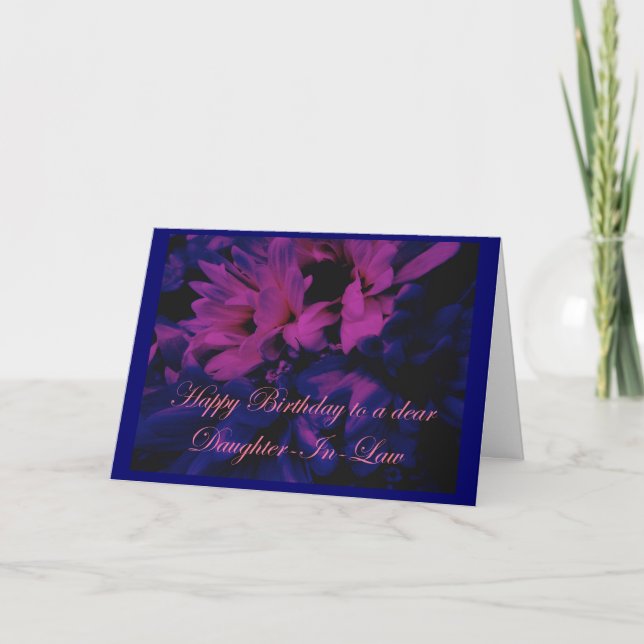 Chrysanthemums sdotter-in-Law Birthday Card Kort (Framsida)