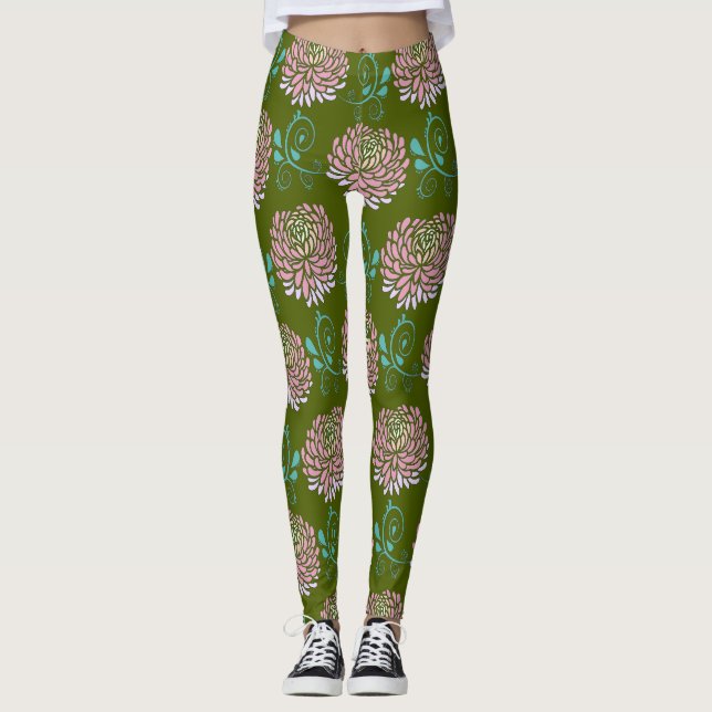 chrysanthemums swirls leggings (Framsida)