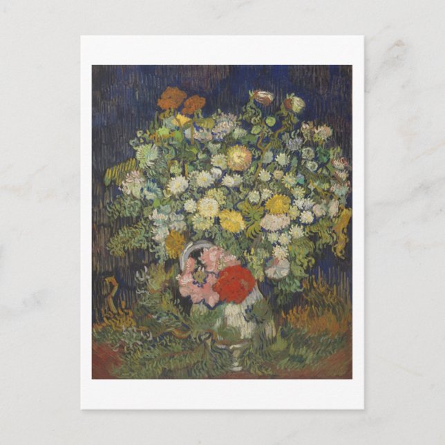 Chrysanthemums & Vild Flowers Van Gogh Fine Art Vykort (Framsida)