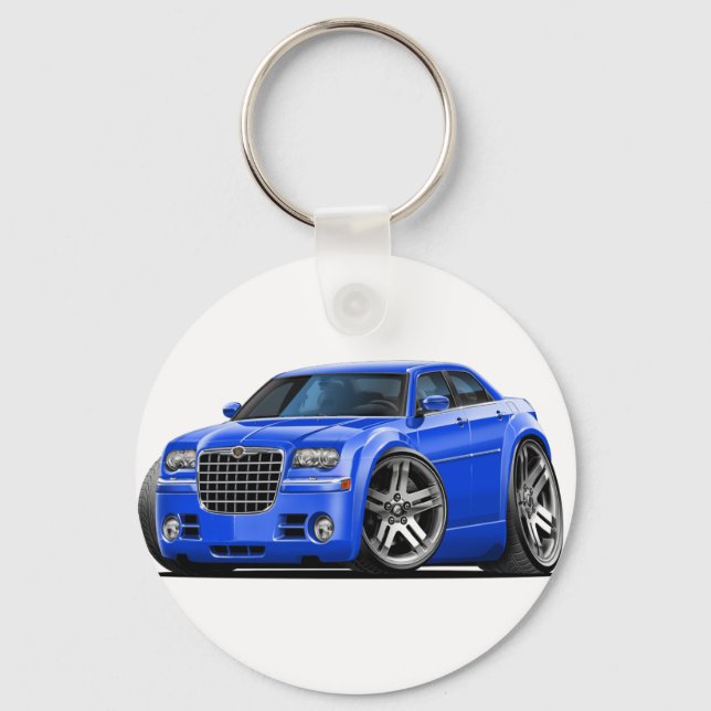 Chrysler 300 Blå Bil Nyckelring (Framsida)