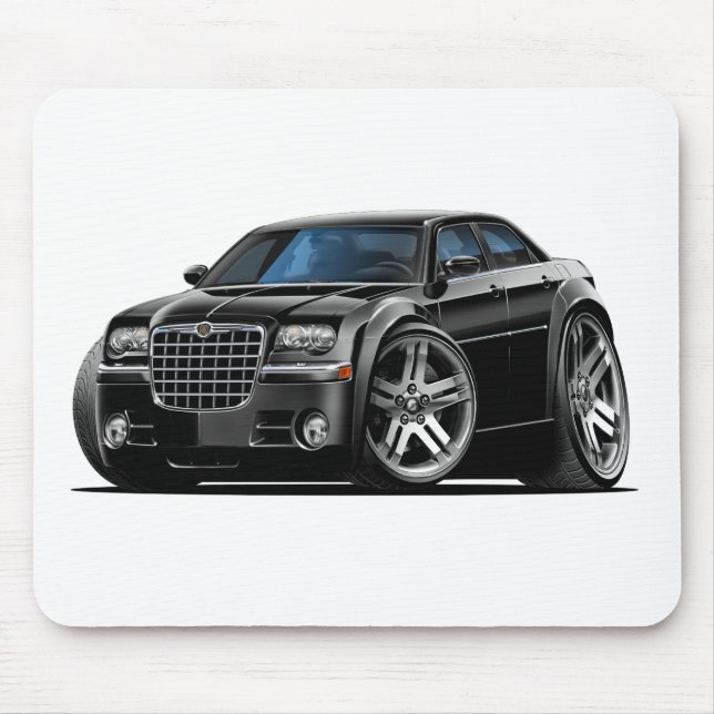 Chrysler 300 svart bil musmatta (Framsidan)