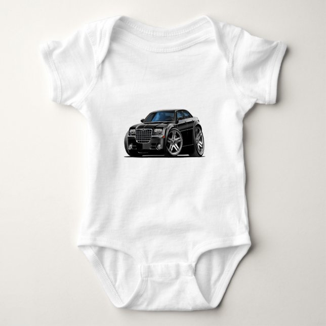 Chrysler 300 svart bil t-shirt (Framsida)