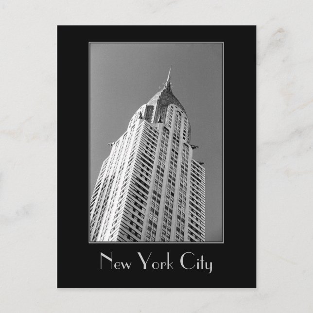 Chrysler Building B&W vykort (Framsida)