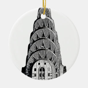 Chrysler Building Kupol Julgransprydnad Keramik