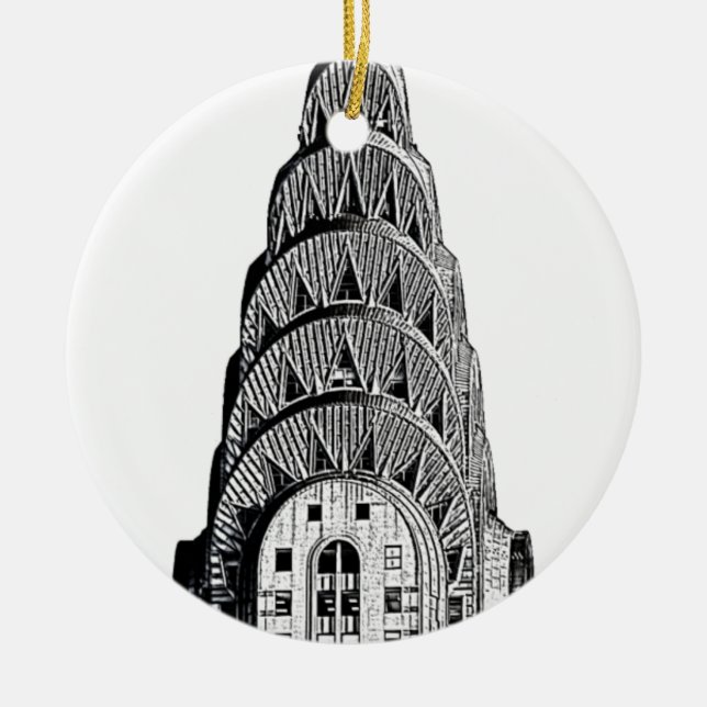 Chrysler Building Kupol Julgransprydnad Keramik (Framsidan)