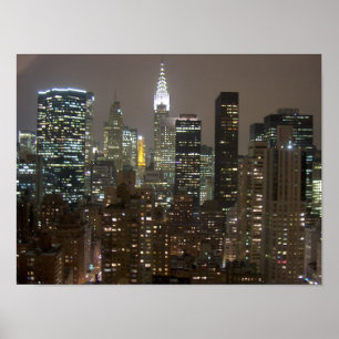 Chrysler Buuilding NYC natt Poster