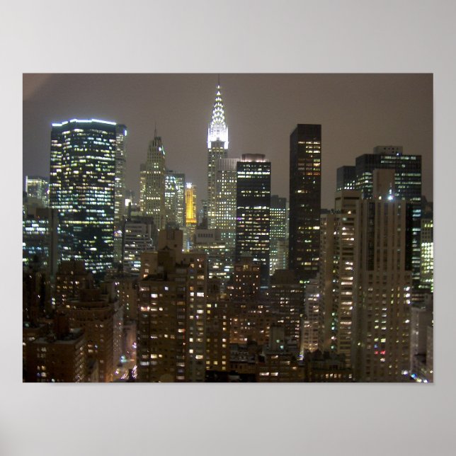 Chrysler Buuilding NYC Night Poster (Framsidan)