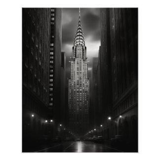 Chrysler Bygger Black and White Fototryck