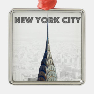 Chrysler Bygger New York City Julgransprydnad Metall