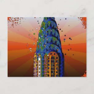 Chrysler Byggnad #5 - Psychedelic Stil Vykort