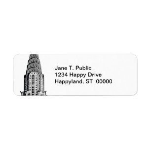 Chrysler Byggnad Dome Returadress Etikett