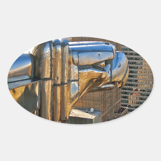 Chrysler Byggnad: Gargoyle Ovalt Klistermärke (Framsida)