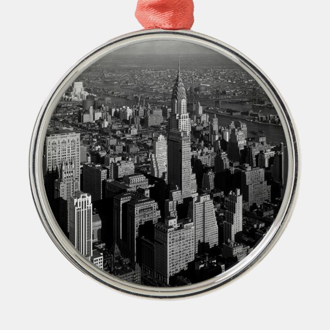 Chrysler Byggnad New York Manhattan Julgransprydnad Metall (Framsidan)
