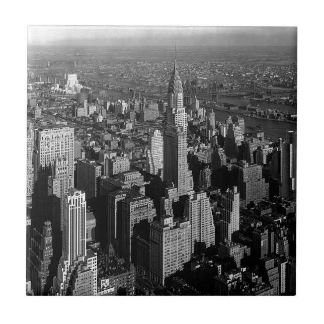 Chrysler Byggnad New York Manhattan Kakelplatta (Framsidan)