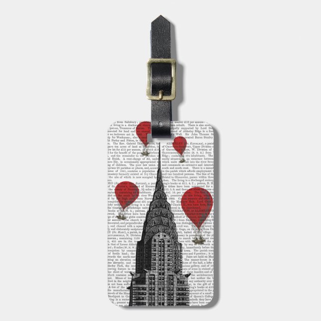 Chrysler Byggnad och Red Luftballongs Bagagebricka (Vertikal Framsida)