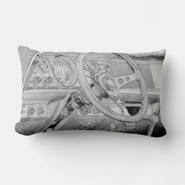 Chrysler New Yorker Dashboard Wheel Sketch Cushion Lumbarkudde (Framsida)