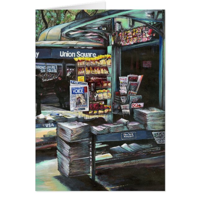 Chrysocolia Morgon, Union Square, NYC Hälsningskort (Framsidan)