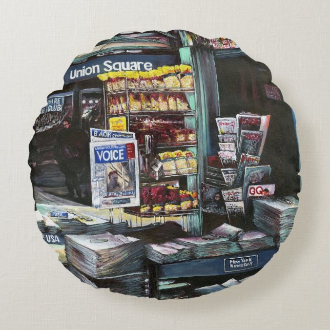 Chrysocolia Morning, Union Square, NYC Rund Kudde (Framsidan)