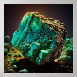 Chrysoprase Macro, Vibrant Grönt Gemstone Poster
