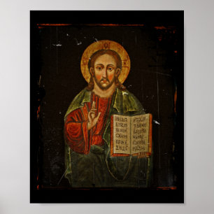 Chrystus Pantokrator Icon Poster