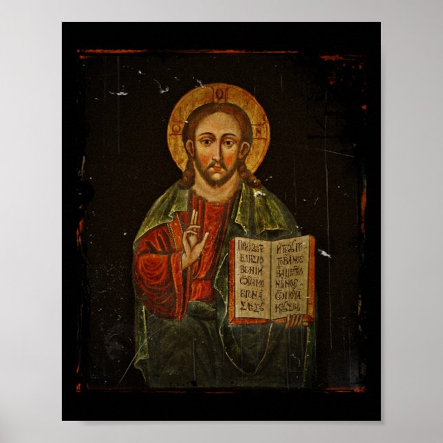 Chrystus Pantokrator Icon Poster (Framsidan)