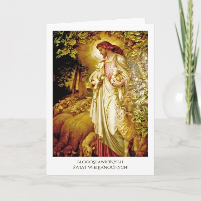 Chrystus Zmartwychwstał. Påsk-kort på polska Helgkort (Framsida)