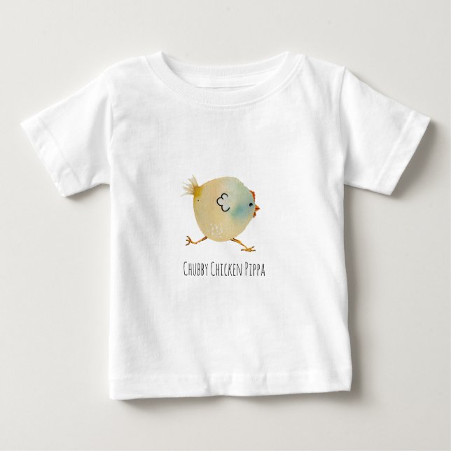 Chubby Chicken, colorfull, whimsical, illustration T Shirt (Framsida)