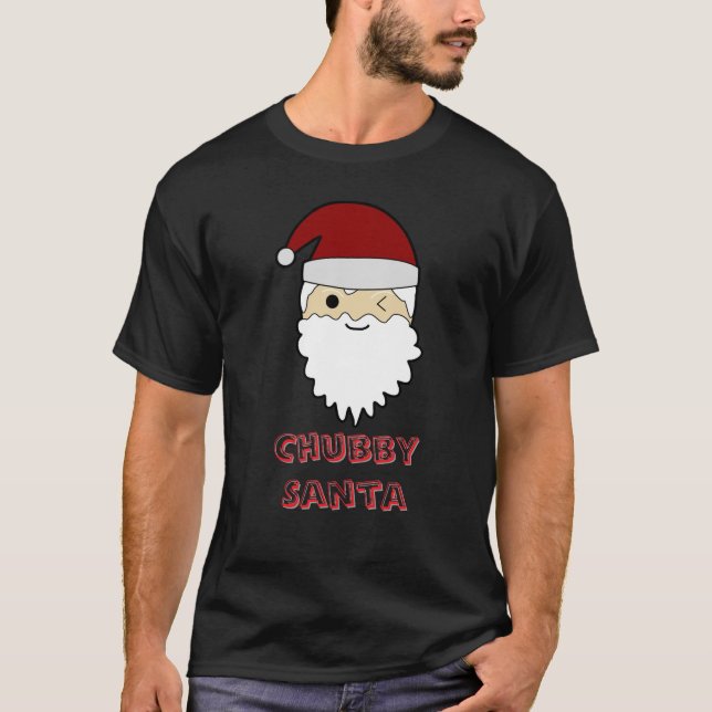 Chubby Cute Santa Face – Adorable Christmas Tee (Framsida)