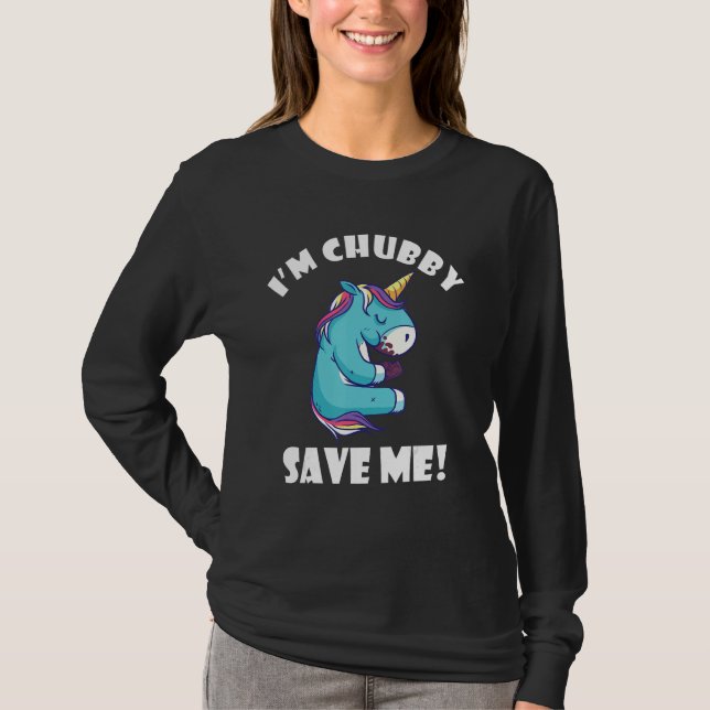 Chubby Save Me Animal Rights Rhinoceros Unicorn Rh T Shirt (Framsida)