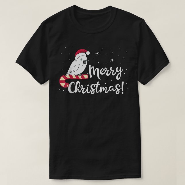 Chubby Umbrella Cockatoo Merry Christmas Kawaii Wh T Shirt (Design framsida)