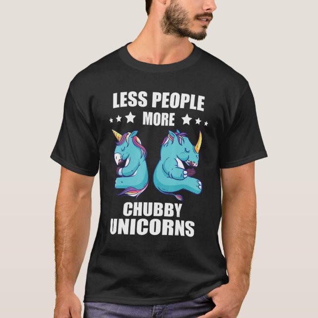 Chubby Unicorns Rhinoceros Animal Rights Less Peop T Shirt (Framsida)