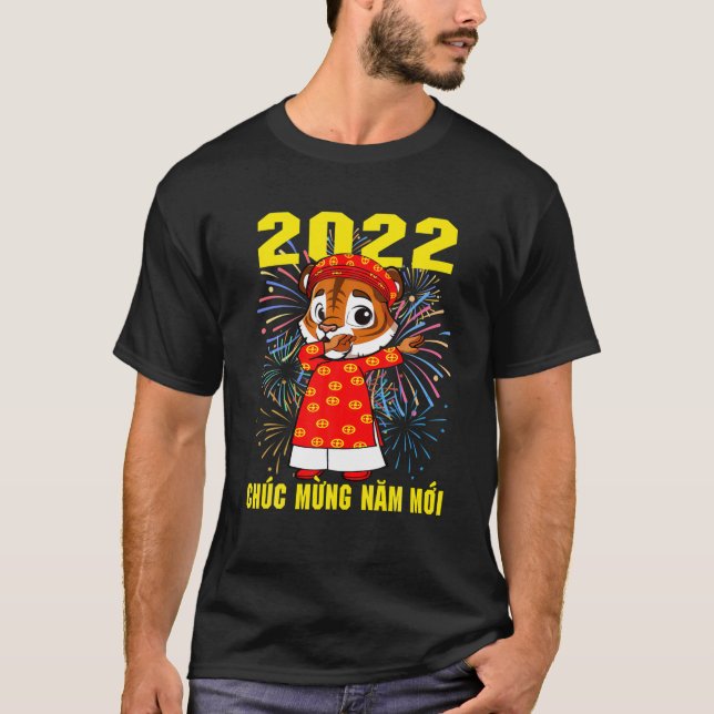 Chuc Mung Nam Moi 2022 Vietnamese Tiger Lunar New T Shirt (Framsida)