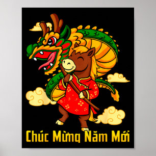 Chuc Mung Nam Moi 2026 år för häst dragon Da Poster