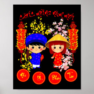 Chuc Mung Nam Moi 2026 Tee Vietnamesiska Lunnyttår Poster