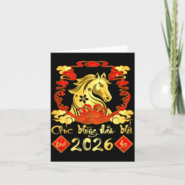 Chuc Mung Nam Moi 2026 Tet Vietnamese Lunar New Ye Kort (Framsida)